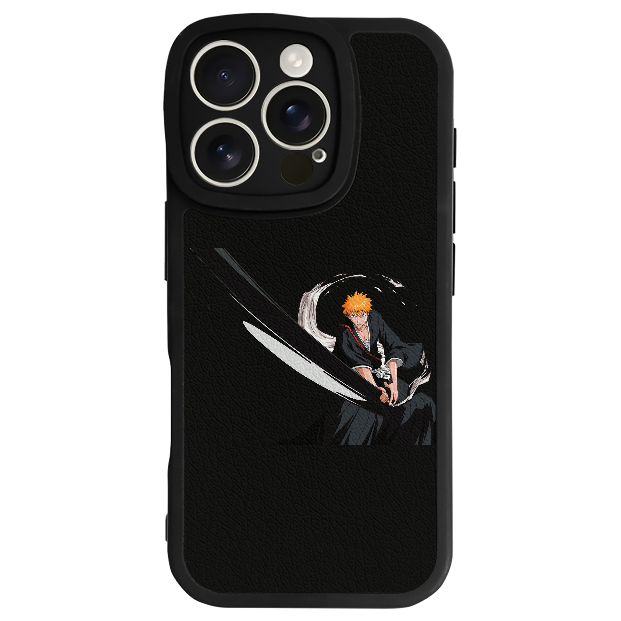 ブリーチ 黒崎一護（くろさき いちご）BLEACH Kurosaki Ichigo 【iPhone 16シリーズ対応】シリコンスマホケース（レザー調） 材質：シリコン
